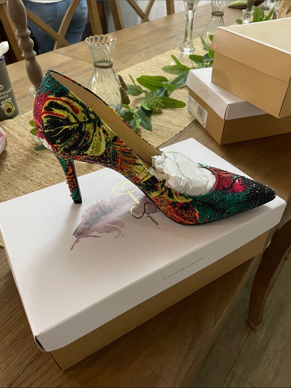 Women's Multicolor Sequin Pointed-Toe Stiletto Pump
